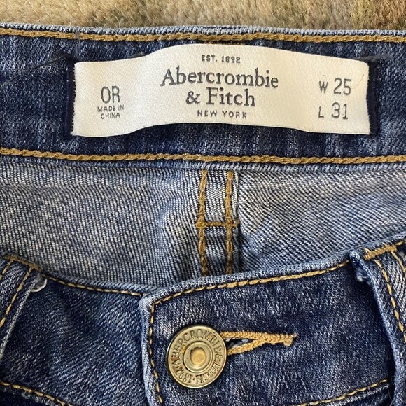 Abercrombie & Fitch The Super Skinny Jeans Size 25 0 Distressed Low Rise Women - Picture 3 of 8